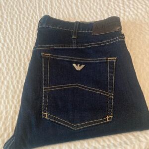 Denim&Co Dark Blue Regular Fit Jeans with Contrast Stitching